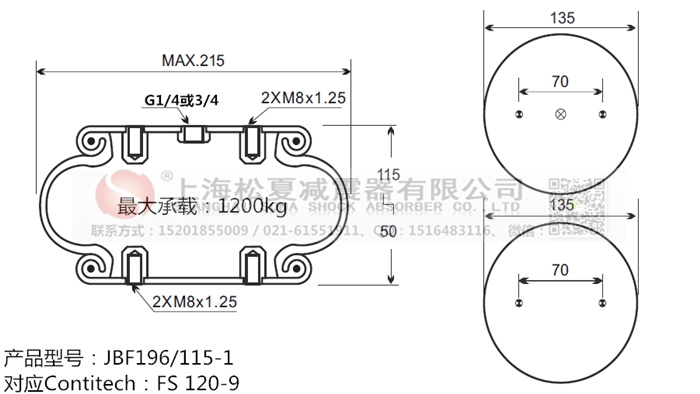 JBF196/115-1橡膠<a href='http://m.yuker.com.cn/' target='_blank'><u>空氣彈簧</u></a>