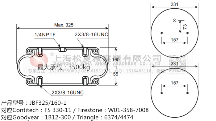 JBF325/160-1橡膠<a href='http://m.yuker.com.cn/' target='_blank'><u>空氣彈簧</u></a>