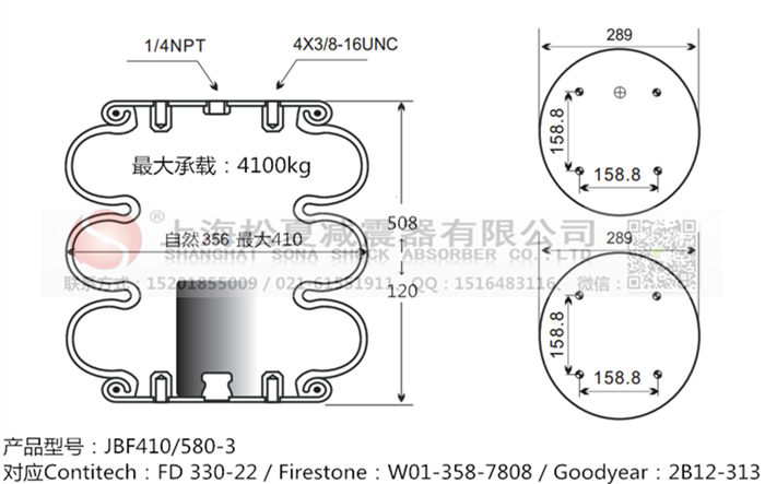 JBF410/580-3橡膠<a href='http://m.yuker.com.cn/' target='_blank'><u>空氣彈簧</u></a>